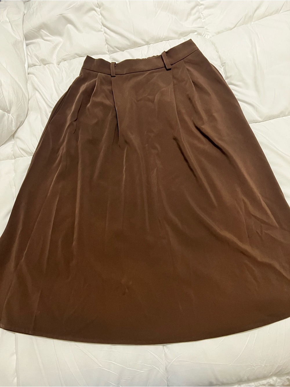 Amazon Brown A-Line Midi Skirt